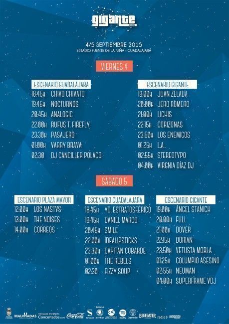 Horarios Festival Gigante