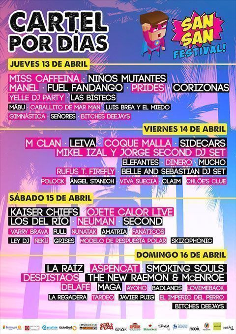 Sansan Festival 2017 Cartel Dias