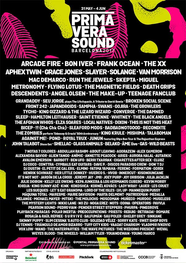 Primavera Sound 2017 Cartel | Indiescretos Noticias Indie Español Festivales Conciertos