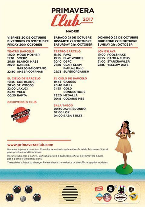 Primavera Club 2017 Madrid Horarios