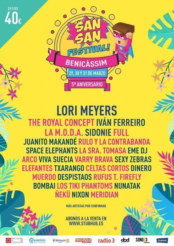 Cartel Sansan Festival 2018 Benicassim