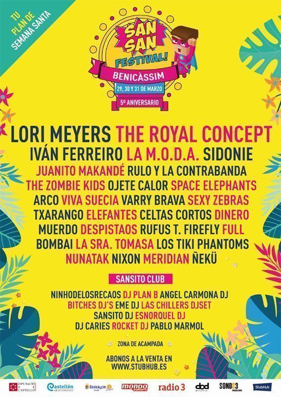 Cartel Sansan Festival 2018 Benicassim