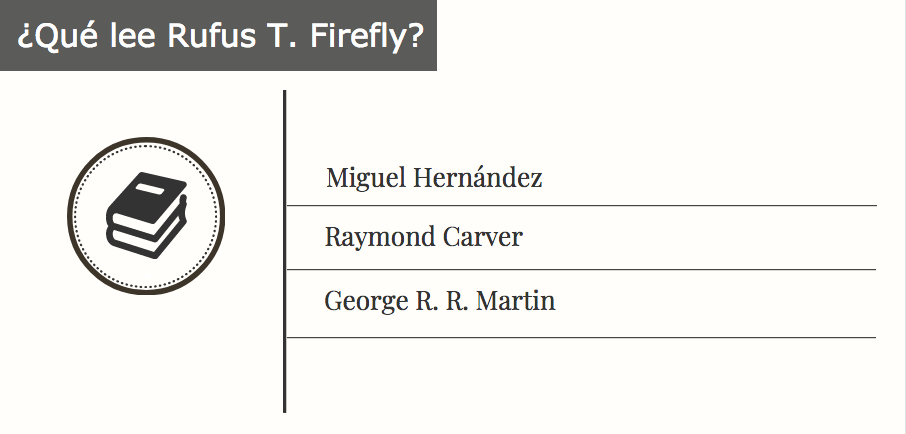 Qué lee Rufus T. Firefly