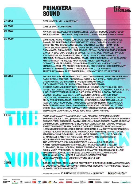 Primavera Sound 2019 Cartel